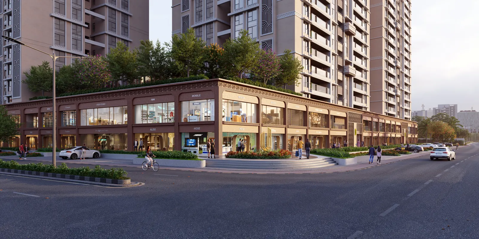 Corner retail & towers